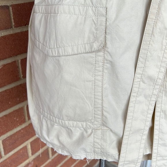 Kaufmanfranco tan khaki 3/4 sleeve trench coat - Picture 3 of 9